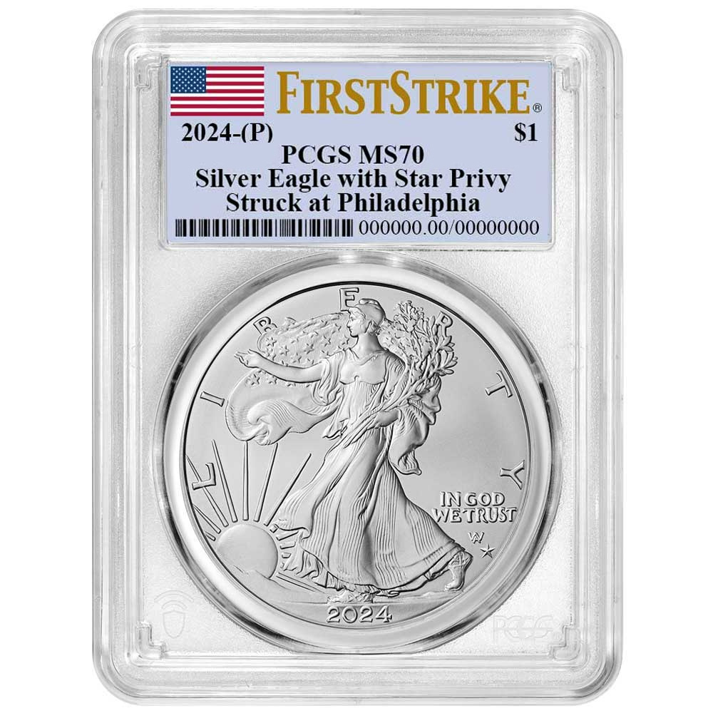 2024 (P) $1 American Silver Eagle Star Privy PCGS MS70 - Pinehurst