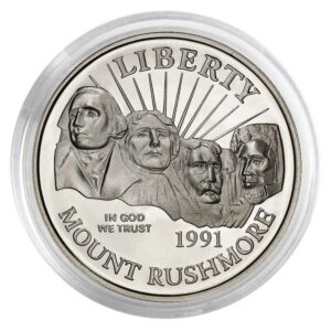 1991-S Proof Clad 50c Mount Rushmore Half Dollar Capsule