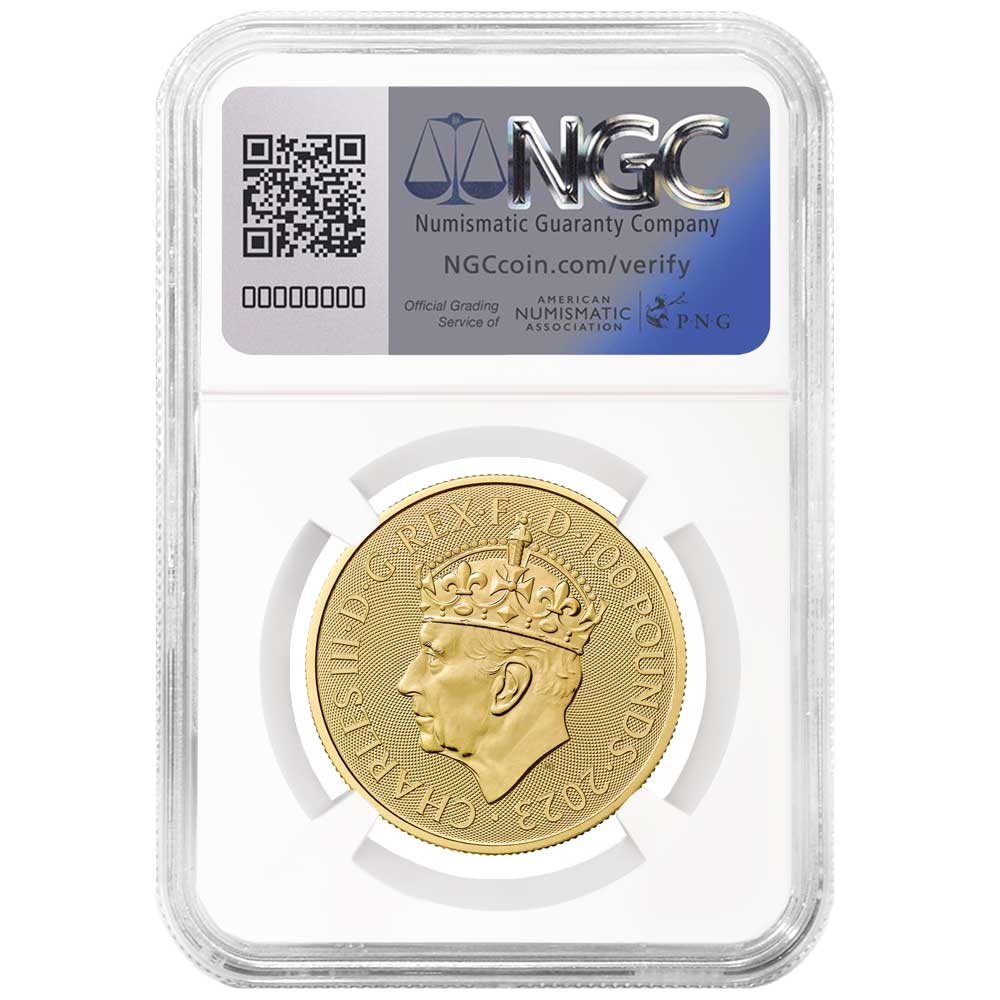 2023 U.K. 100 Pound Coronation King Charles III Gold 1 oz NGC MS69
