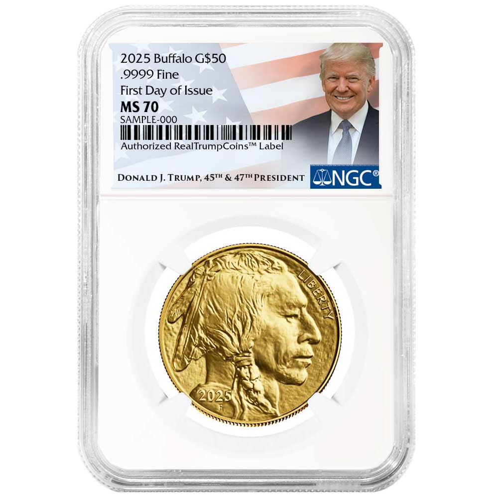NGC MS67 DPL 2025年 英国 5PD クイーンズパンサー 2025 $50 American Gold Buffalo FDI Trump Label - Pinehurst Coins