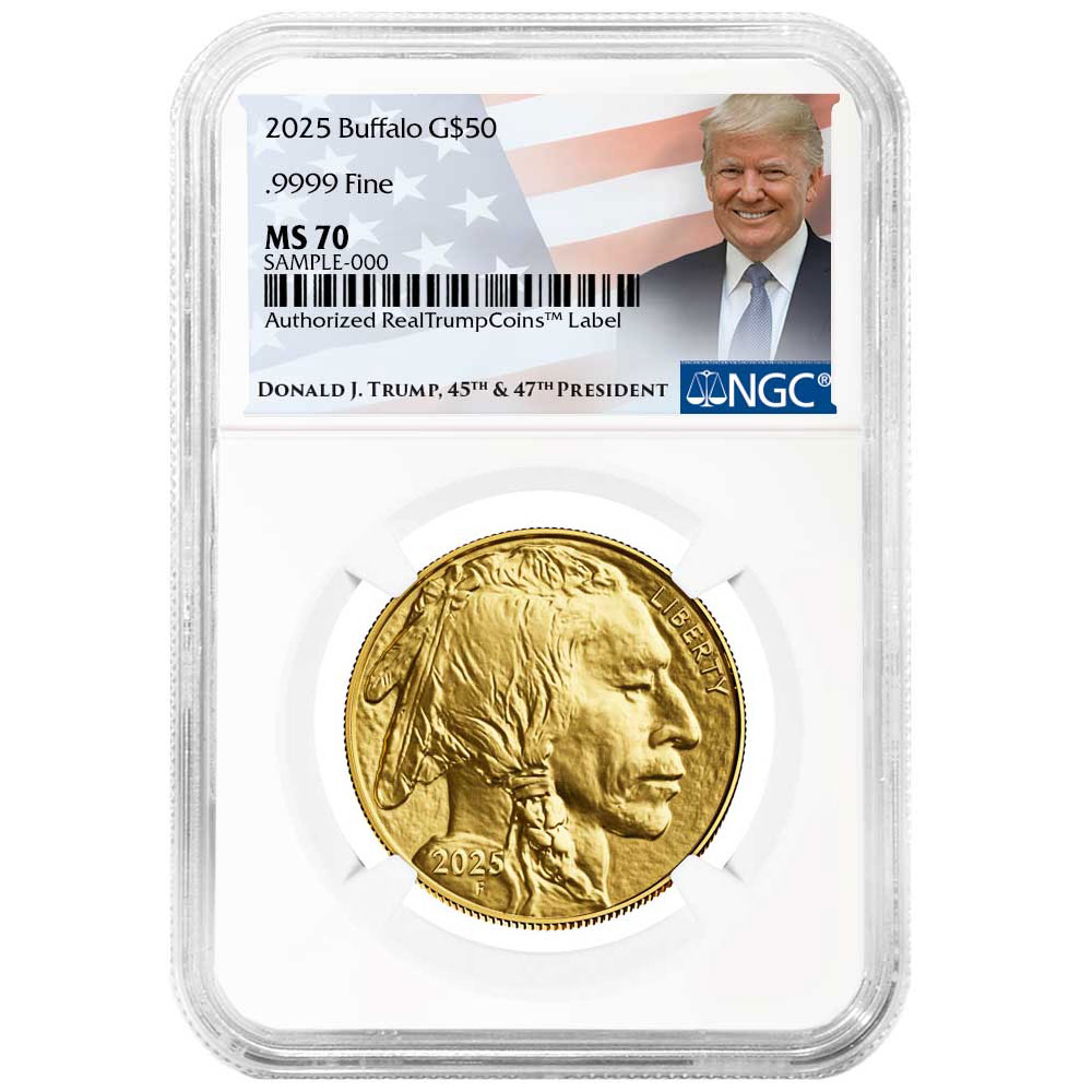 2025 $50 American Gold Buffalo Trump Label - Pinehurst Coins