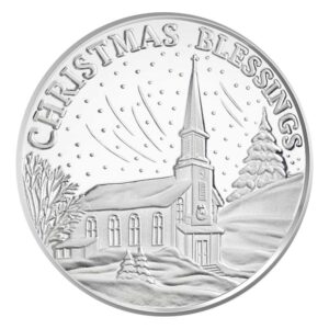 1 Troy oz Christmas Blessings .999 Fine Silver Round