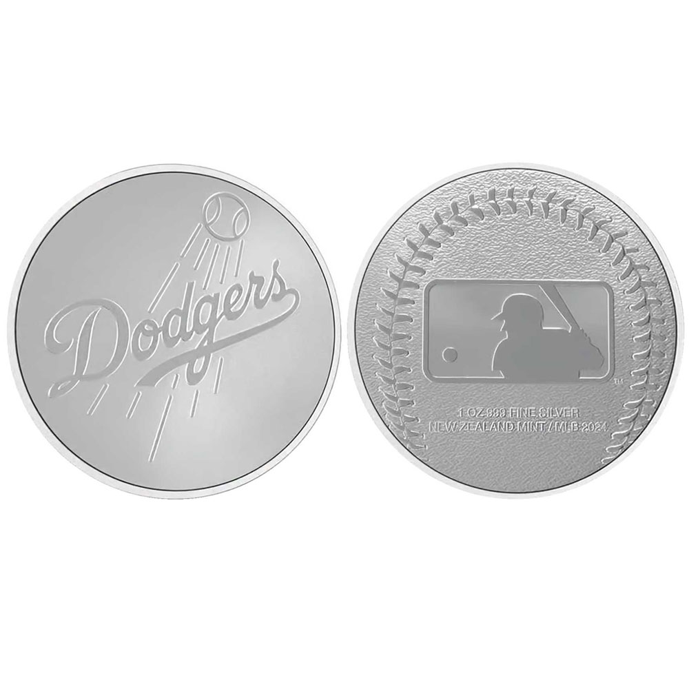 1 Troy oz New Zealand Mint Los Angeles Dodgers Silver Medallion