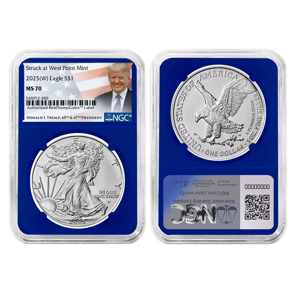 シルバー　トランプ 2025 (W) $1 American Silver Eagle 3pc Set Trump Label - Pinehurst