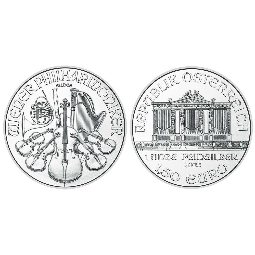 2025 1.50 Euro Silver Austrian Philharmonic 1 oz BU - Pinehurst Coins