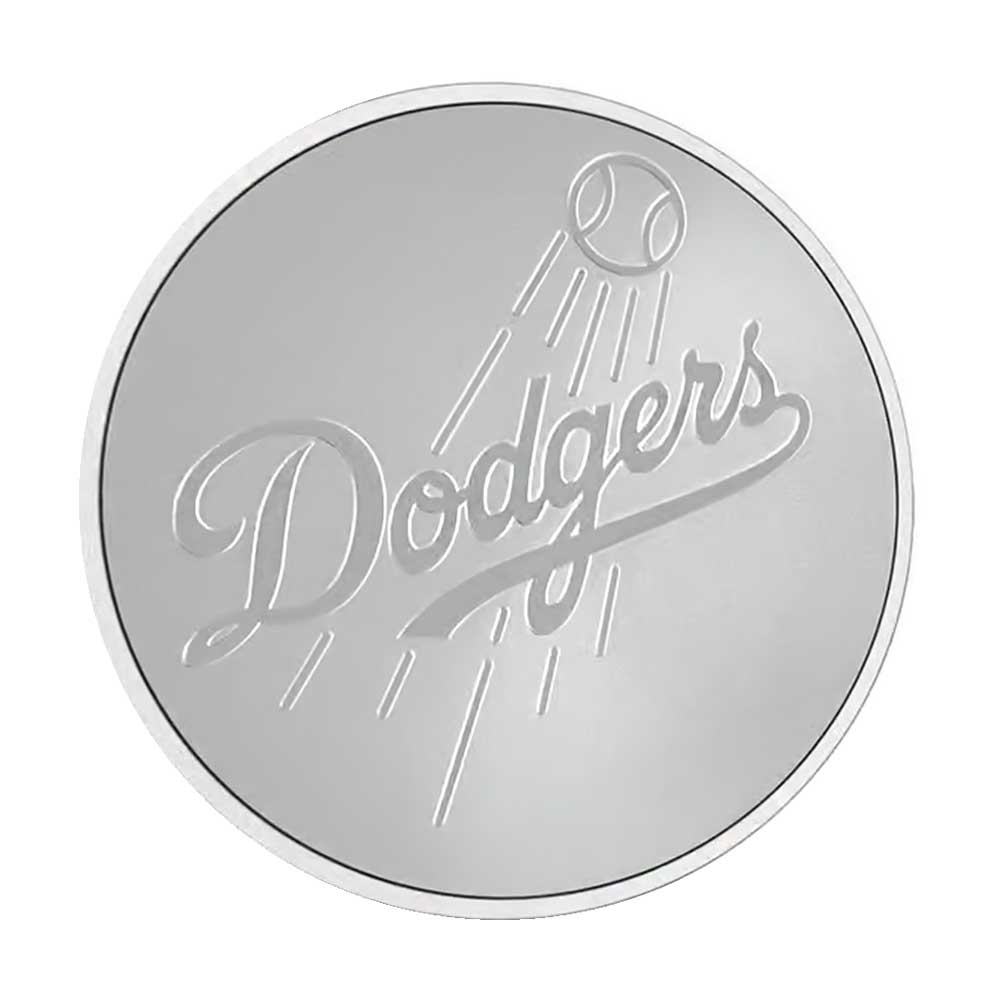 1 Troy oz New Zealand Mint Los Angeles Dodgers Silver Medallion