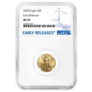 Presale - 2025 $5 American Gold Eagle 1/10 oz NGC MS70 ER Blue Label
