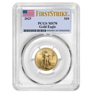 2025 $10 American Gold Eagle 1/4 oz PCGS MS70 FS Flag Label