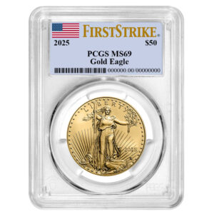 2025 $50 American Gold Eagle 1 oz PCGS MS69 FS Flag Label