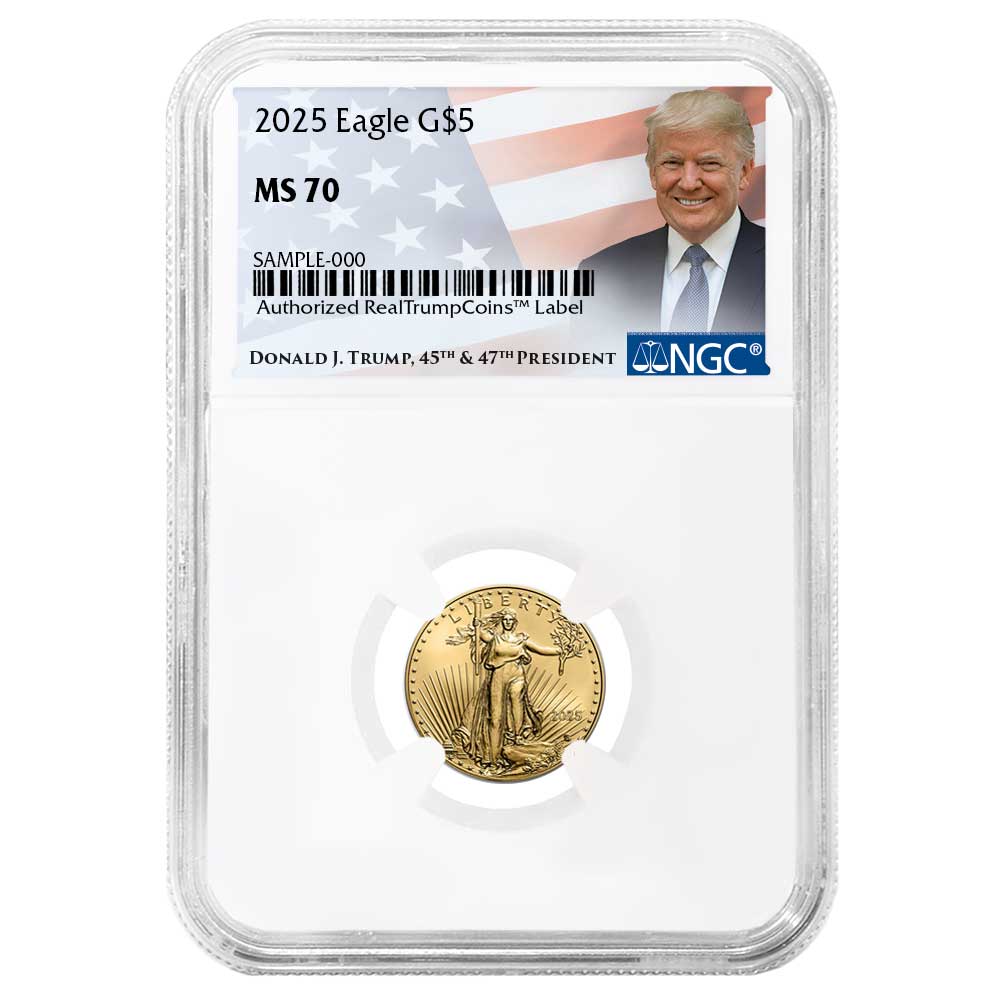 2025 $5 American Gold Eagle 1/10 oz NGC MS70 Trump Label