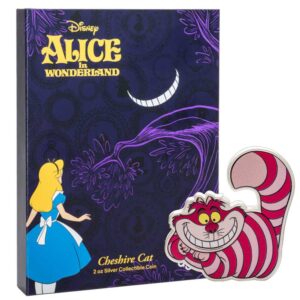 2025 Disney Alice in Wonderland Cheshire Cat 2 oz Silver Coin By Agoro Mintage of 1000