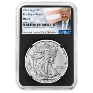 2025 $1 American Silver Eagle NGC MS70 FDI Trump Label Retro Core