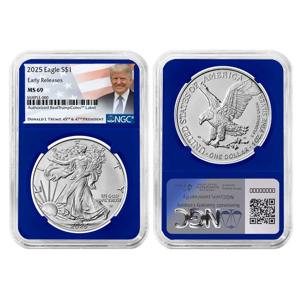 米国2021年イーグル1ドル銀貨 トランプ赤ラベル NGC MS70ER 【公式通販】