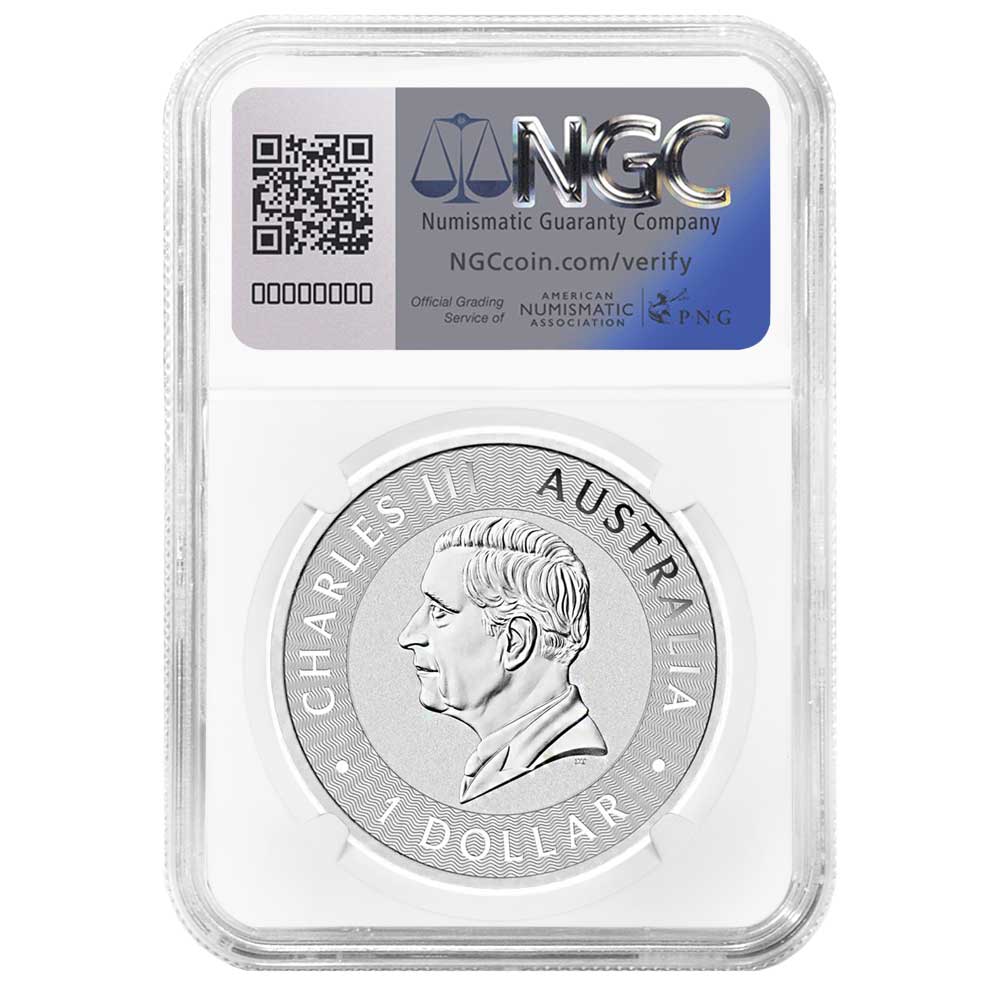 2025 $1 Australia Silver Kangaroo NGC MS70 FR Australia Flag Label