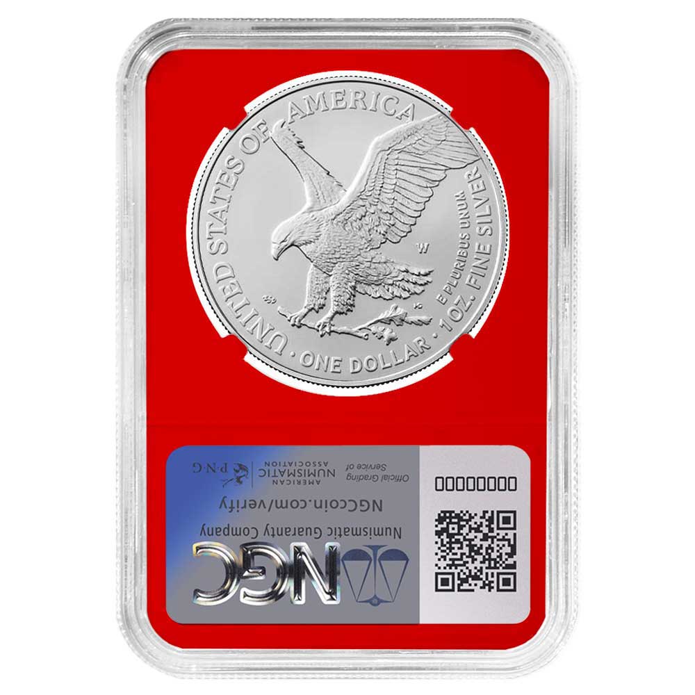 2025-W Burnished $1 American Silver Eagle FDI Trump Label