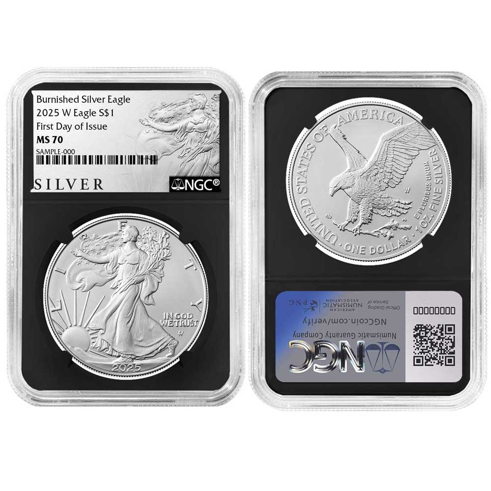 2025-W Burnished $1 American Silver Eagle FDI ALS Label