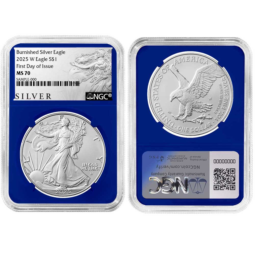 2025-W Burnished $1 American Silver Eagle FDI ALS Label