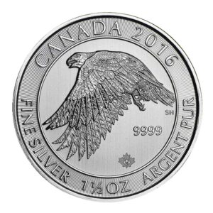 2016 $8 Canadian Silver 1.5 Troy oz White Falcon