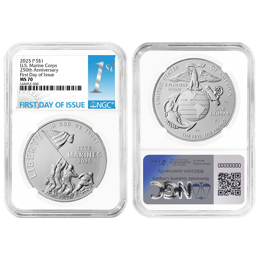 2025-P UNC $1 U.S. Marine Corps 250th Anniversary Silver