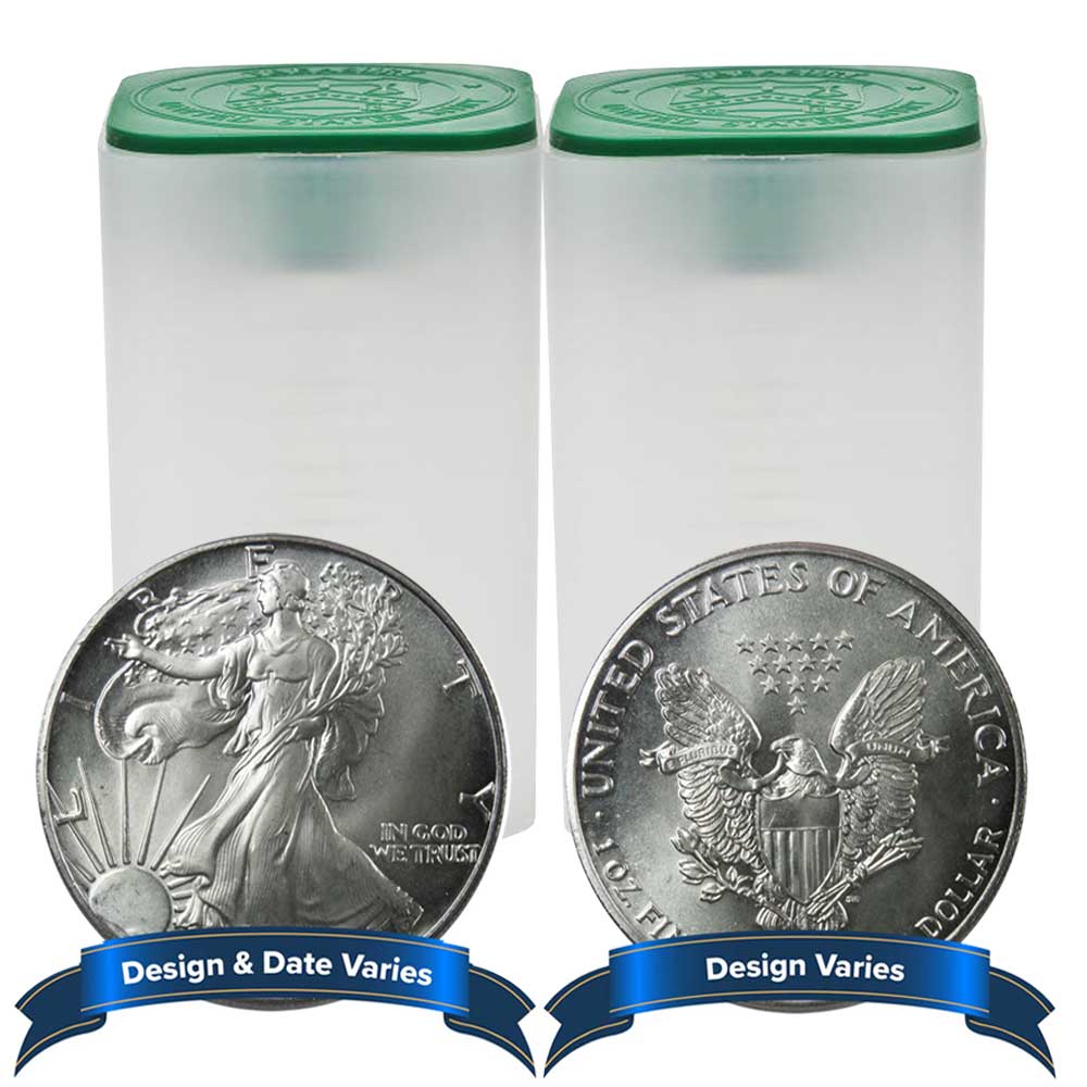 Lot of 40 - $1 American Silver Eagle 1 oz Random Year Impaired