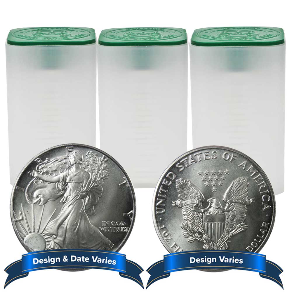 Lot of 60 - $1 American Silver Eagle 1 oz Random Year Impaired