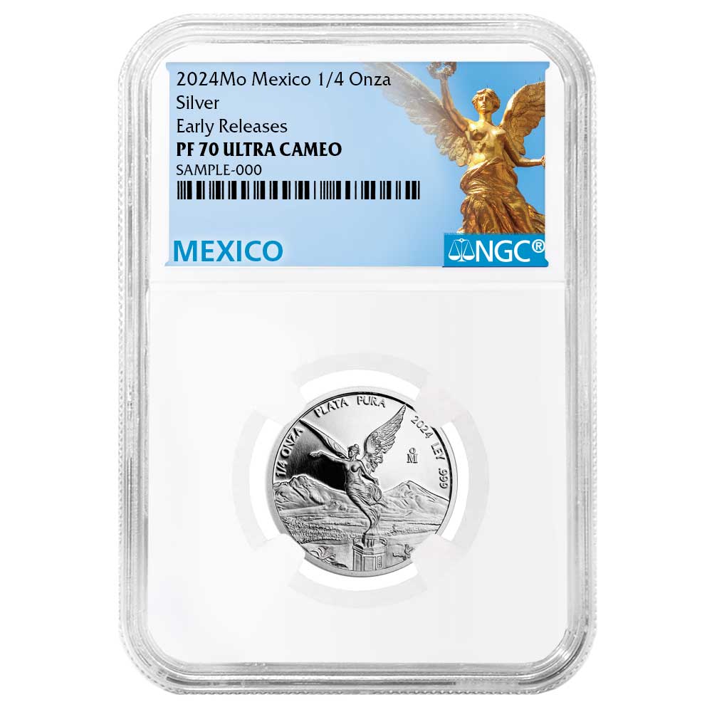 2024 Proof Silver Mexican Libertad Onza 1/4 oz NGC PF70UC ER Mexico Label