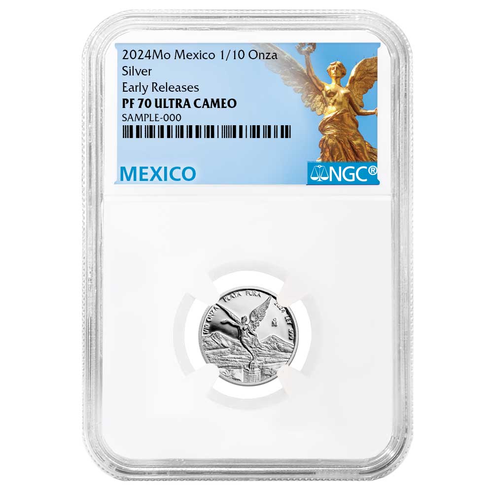 2024 Proof Silver Mexican Libertad Onza 1/10 oz NGC PF70UC ER