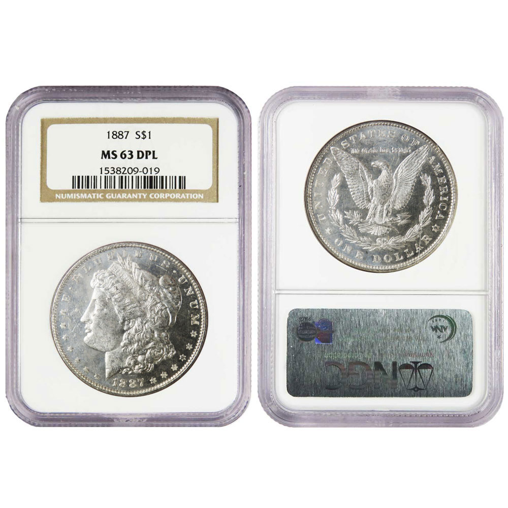 1887 $1 DPL Morgan Silver Dollar NGC MS63 Brown Label - Pinehurst