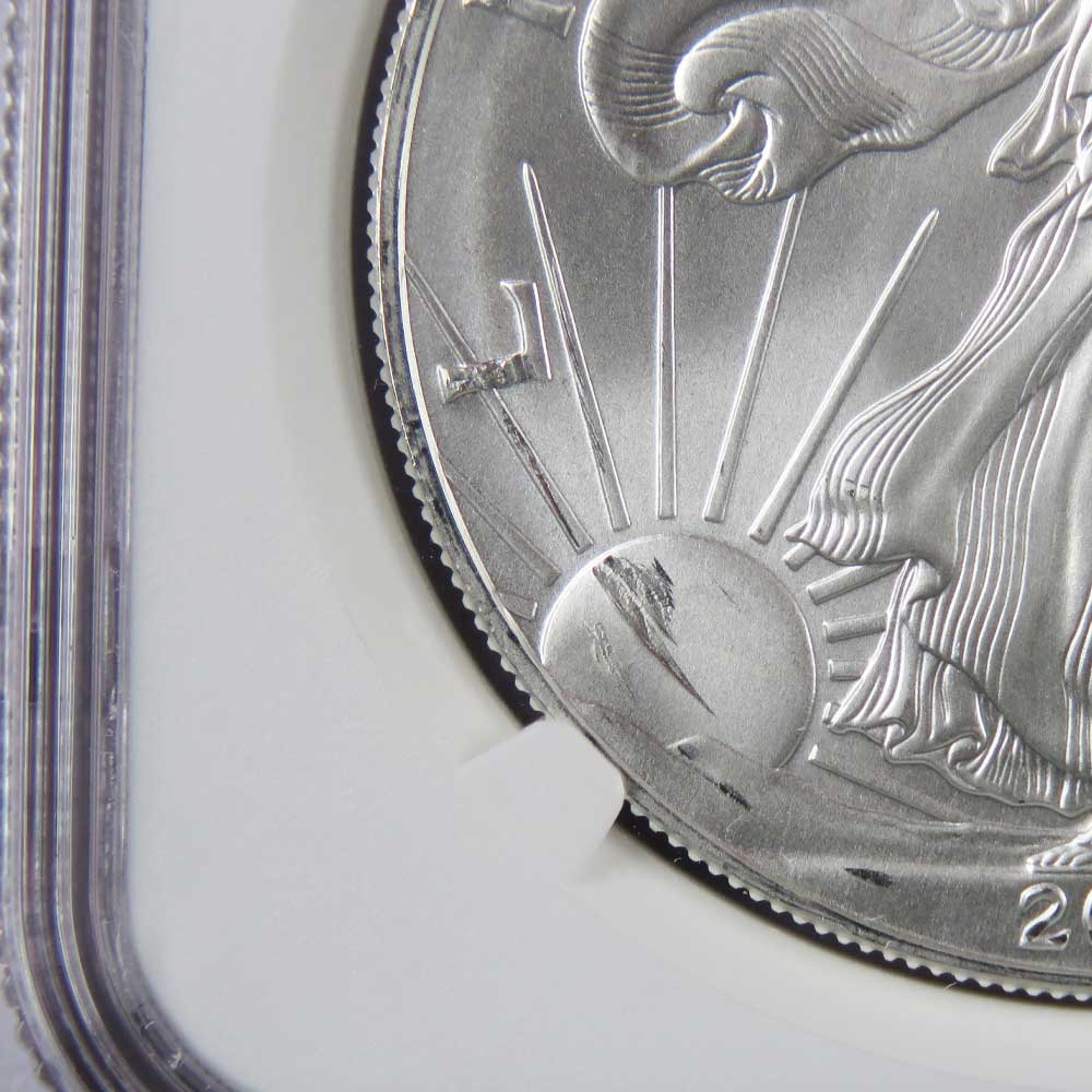 2001 $1 American Silver Eagle NGC MS69 Mint Error - Pinehurst Coins