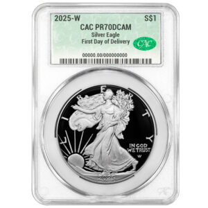2025-W Proof $1 American Silver Eagle CACG PR70DCAM First Day of Delivery