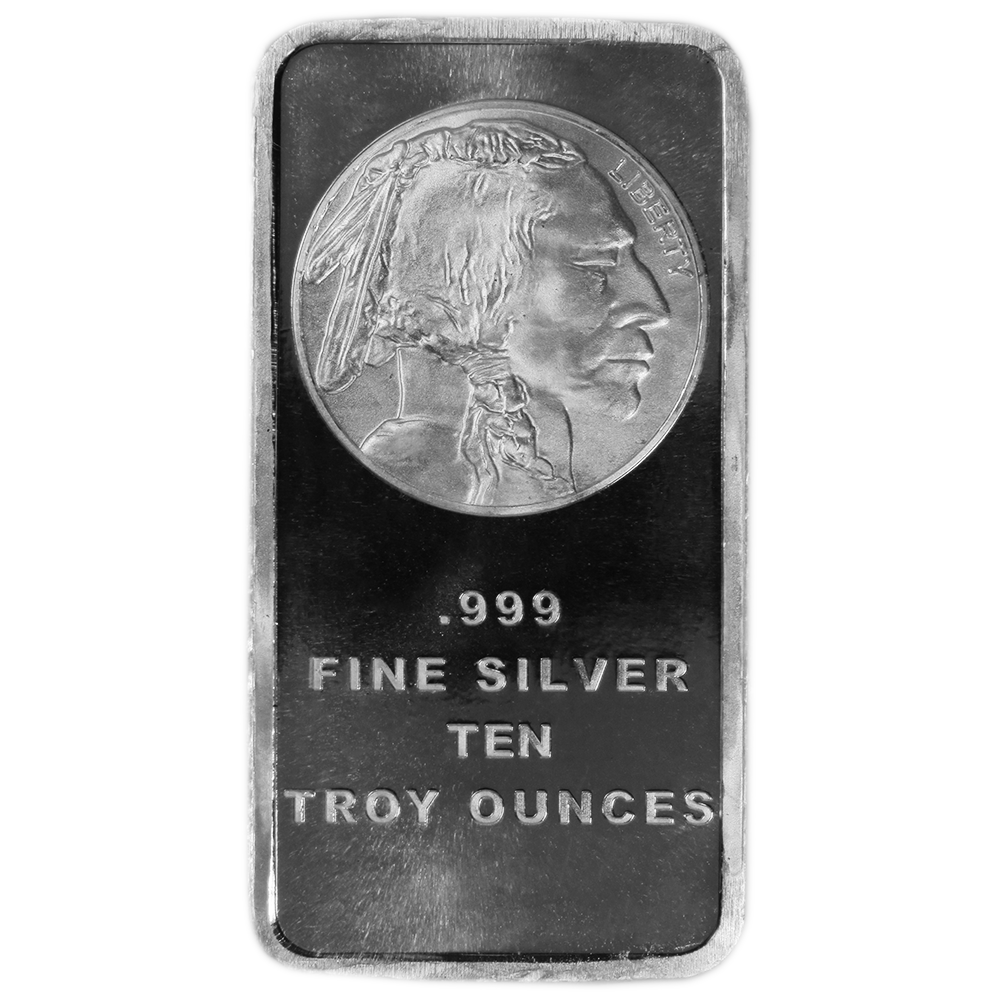 10 Troy oz Buffalo .999 Fine Silver Bar Sealed