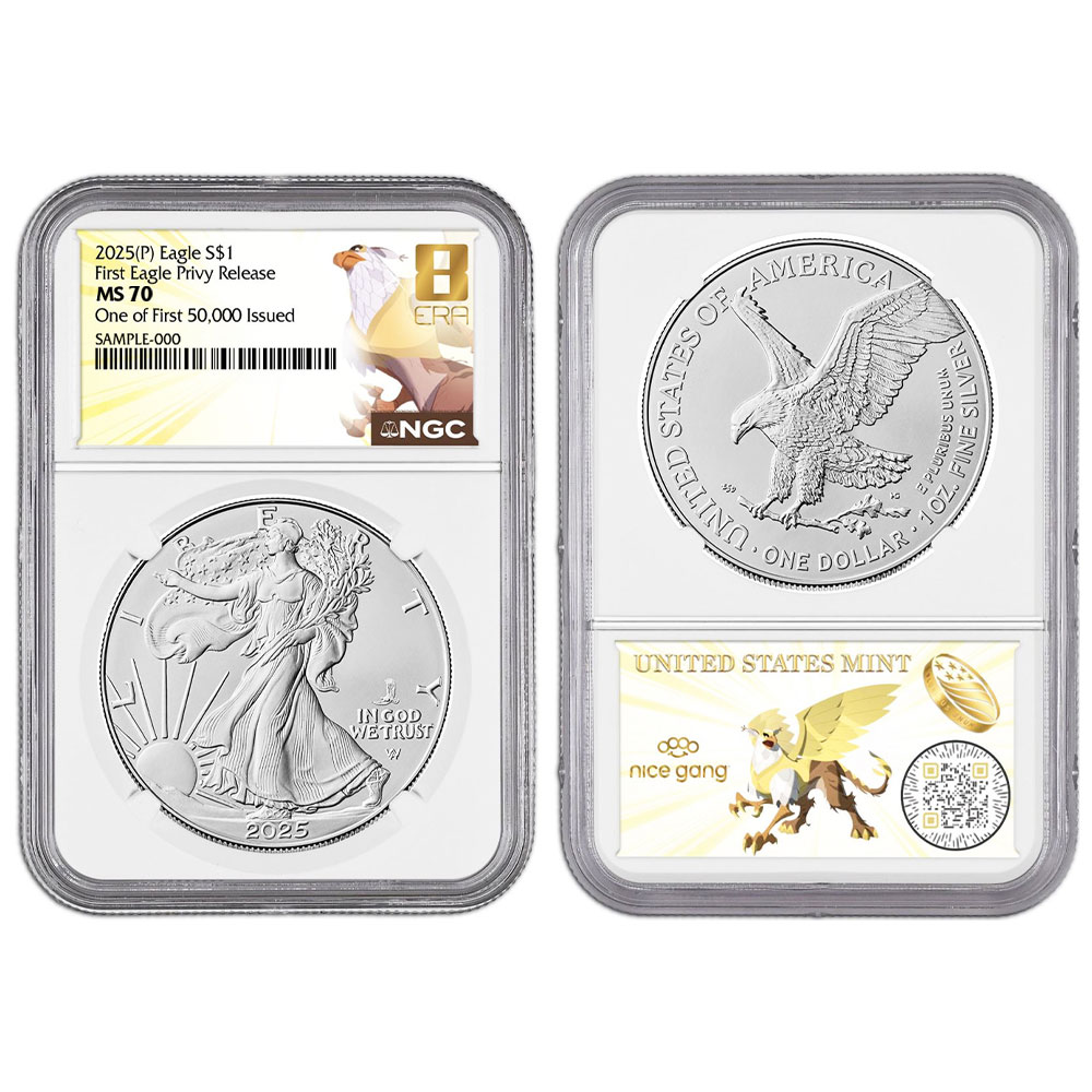 2025 American Silver Eagle First Eagle Privy NGC MS70​ - Pinehurst