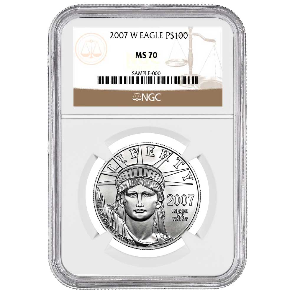 2007-W Burnished $100 American Platinum Eagle 1 oz NGC MS70 - Pinehurst  Coins
