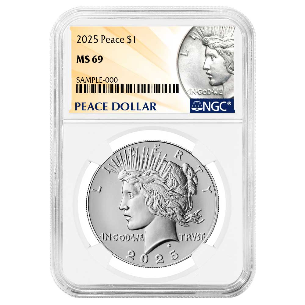 2025 $1 Peace Silver Dollar NGC MS69 Peace Label - Pinehurst Coins