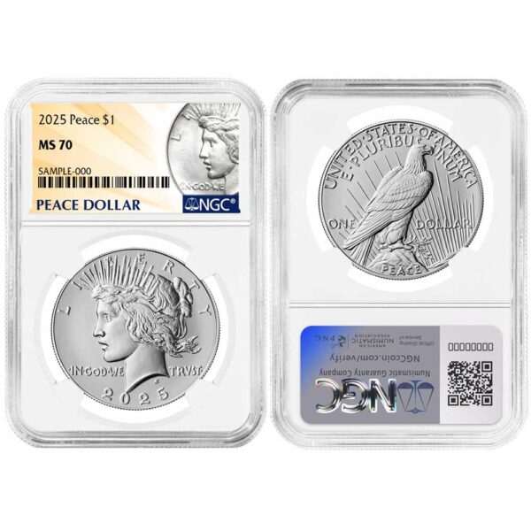 2025 $1 Morgan and Peace Silver Dollar 2pc Set NGC MS70 Morgan