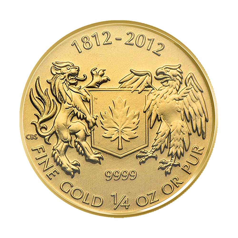 2012 $10 Canada War of 1812 1/4 oz. Gold Coin
