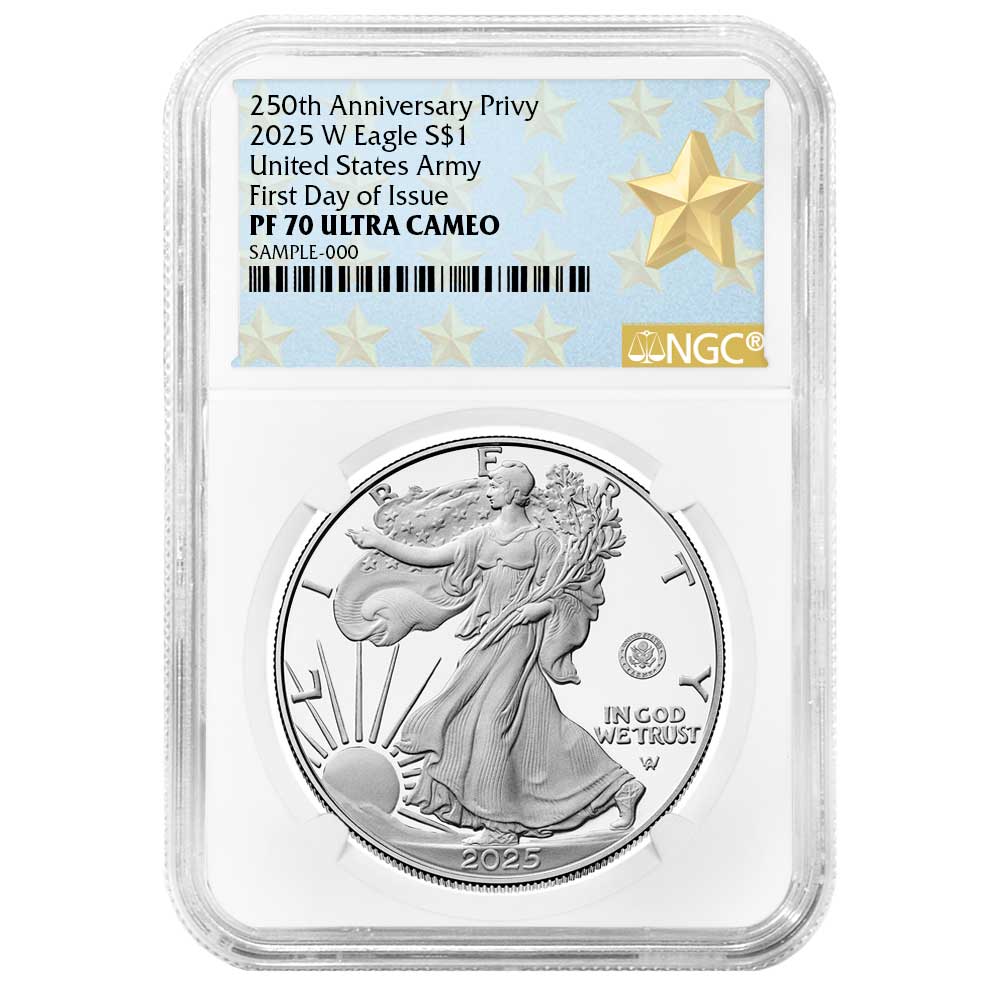 2025-W Proof $1 American Silver Eagle Army Privy NGC PF70UC FDI
