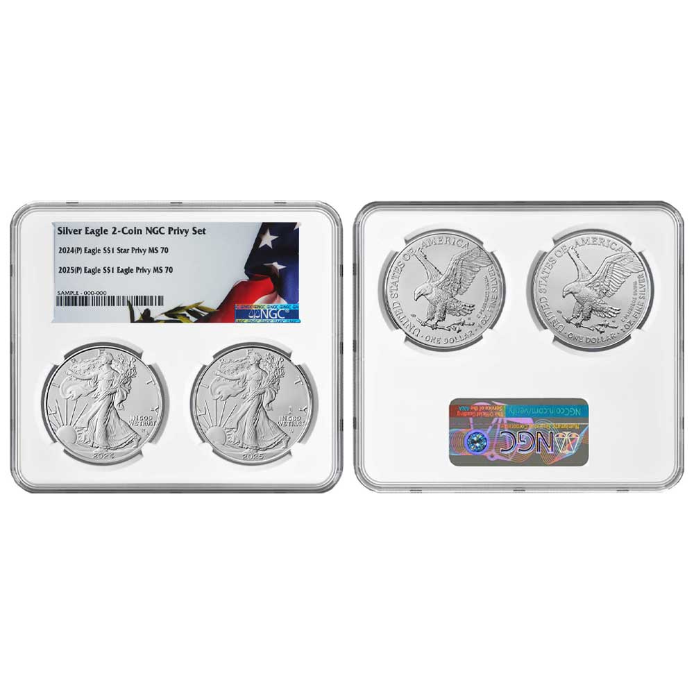 2024-2025 (P) $1 American Silver Eagle Star and Eagle Privy 2pc