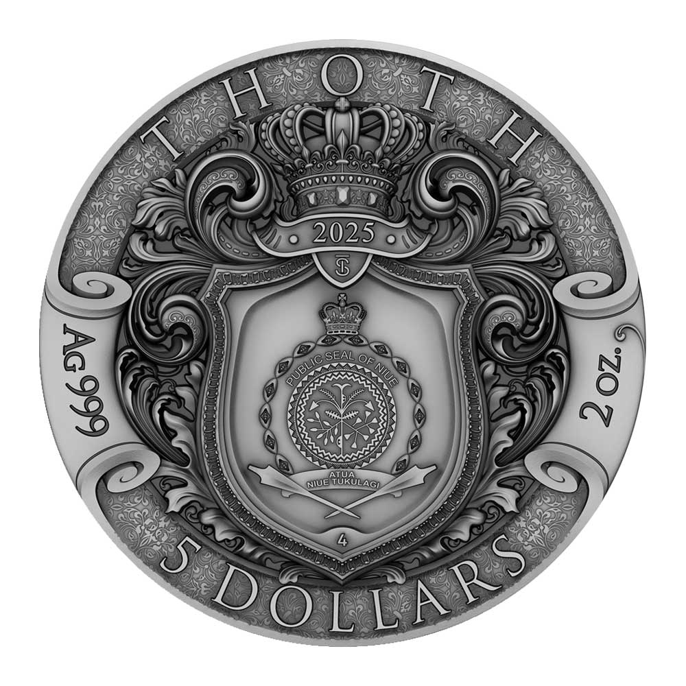 2025 Thoth 2 oz Antiqued Silver Coin By T&S Coin Mintage of 500