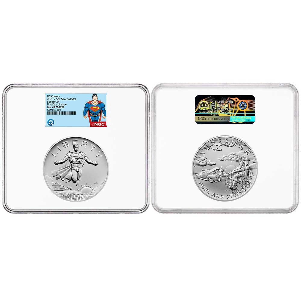 2025 Superman DC Comics 2.5 oz Silver Medal NGC MS70 FDI Superman