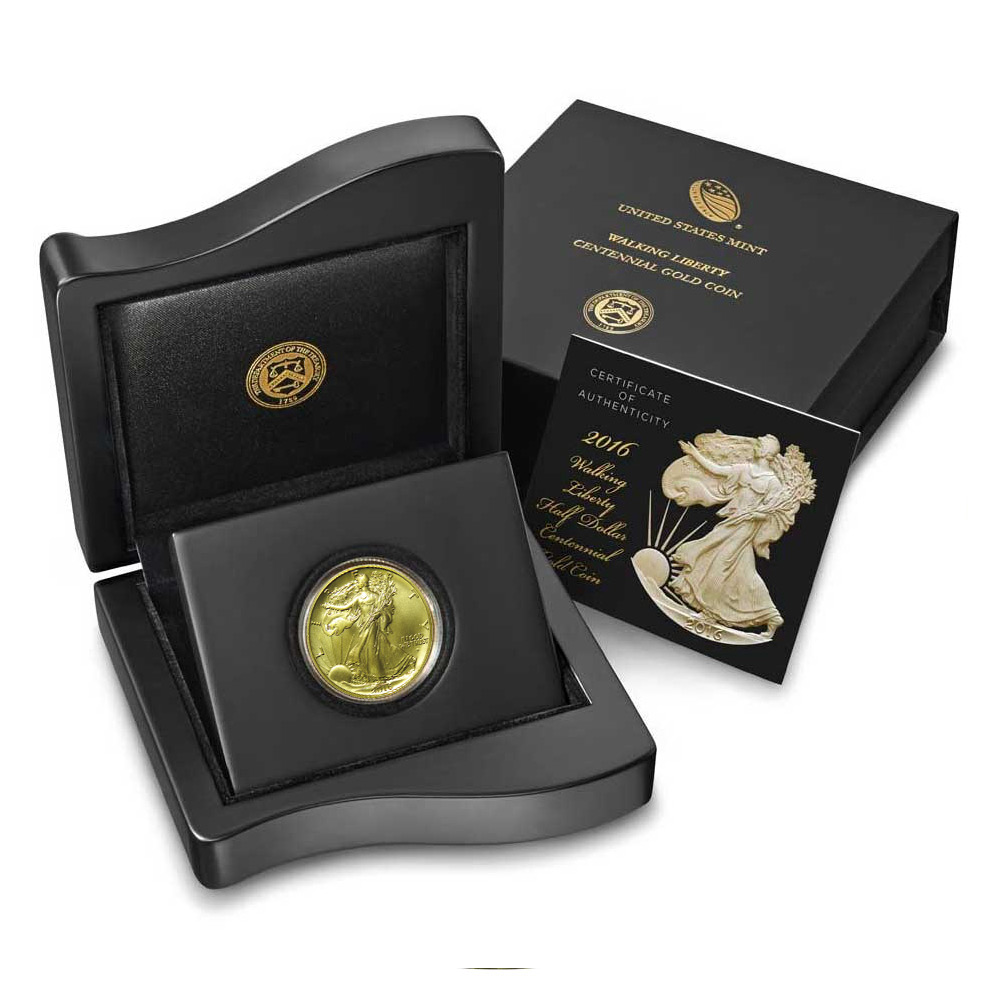 Gold coin in a display box from Pinhurst Coins