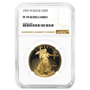 1992-W Proof $50 American Gold Eagle 1 oz NGC PF70UC
