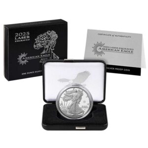2025-W Proof $1 American Silver Eagle Laser Beam Privy Box, OPG & COA