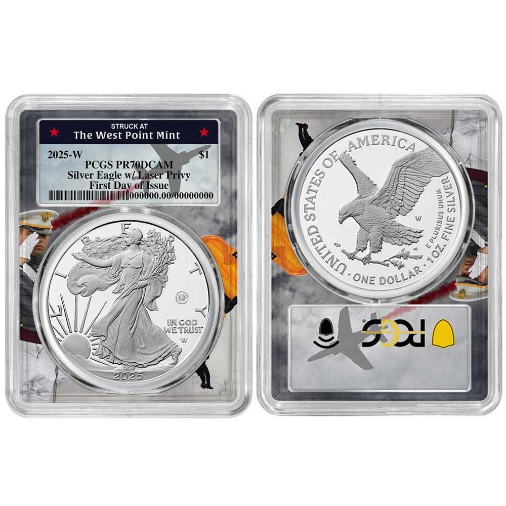 2025-W Proof $1 American Silver Eagle Laser Beam Privy PCGS