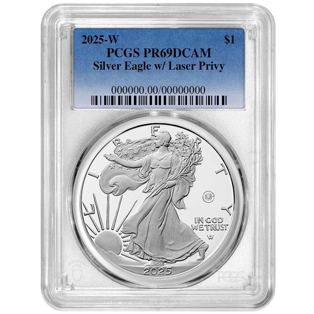 2025-W Proof $1 American Silver Eagle Laser Beam Privy PCGS
