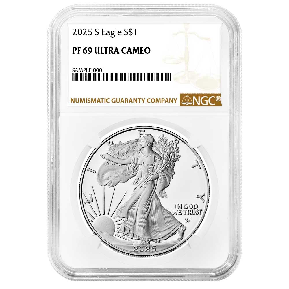 【NGC PF69UC】2025 英国初シルバーソブリン シールドマーク付き 2025-S Proof $1 American Silver Eagle Navy Privy NGC PF69UC ER San