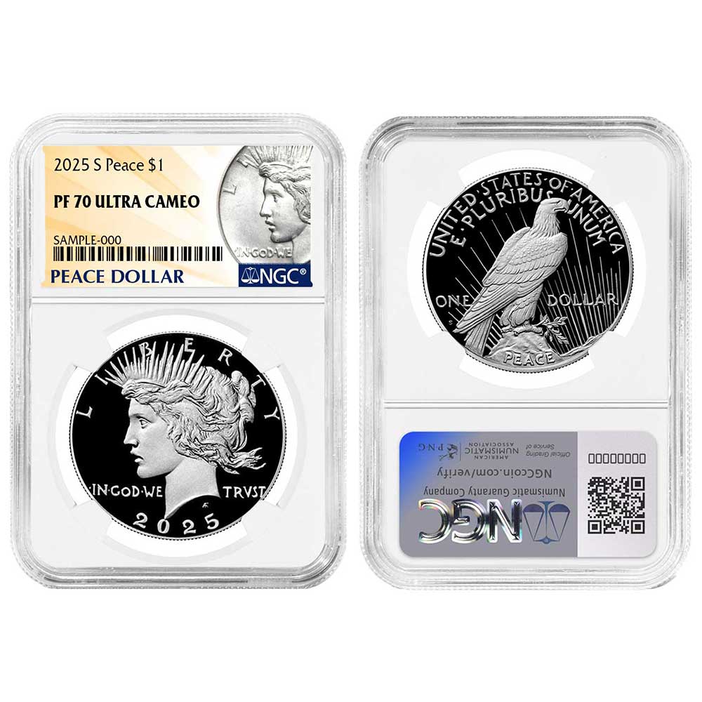 2025-S Proof $1 Morgan and Peace Silver Dollar 2pc Set NGC PF70UC