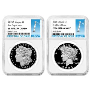2025-S Proof $1 Morgan and Peace Silver Dollar 2pc Set