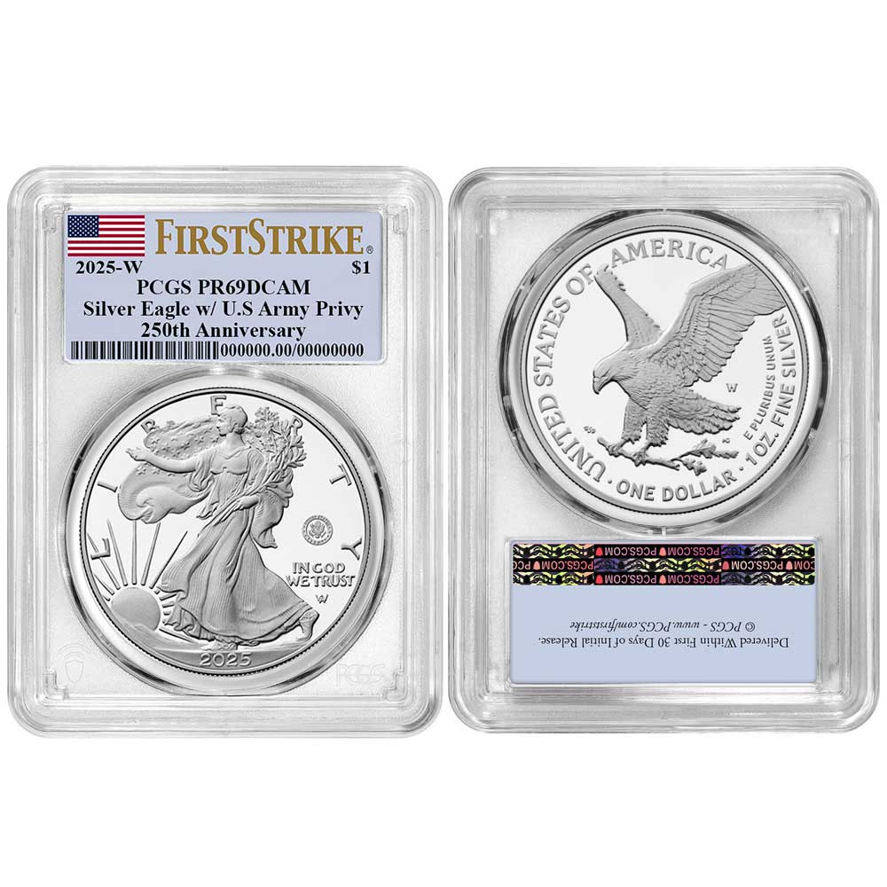 2025-W Proof $1 American Silver Eagle Army Privy PCGS PR69DCAM FS