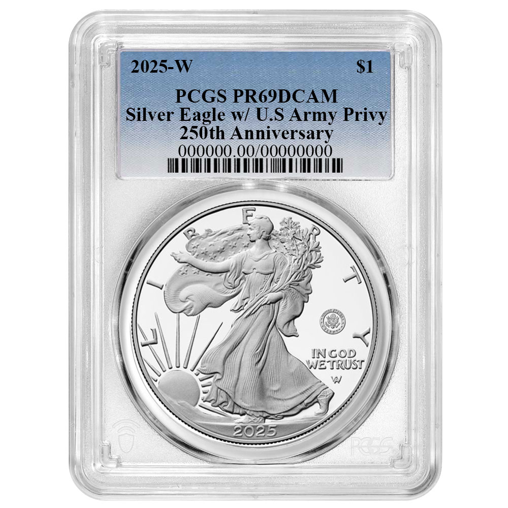 2025-W Proof $1 American Silver Eagle Army Privy PCGS PR69DCAM